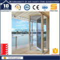 Aluminum Glass Balcony Bi-Folding Door with Thermal Break Profile